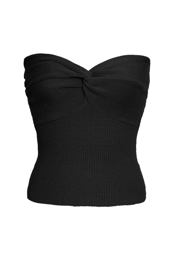 Ribbed Knotted Tube Top