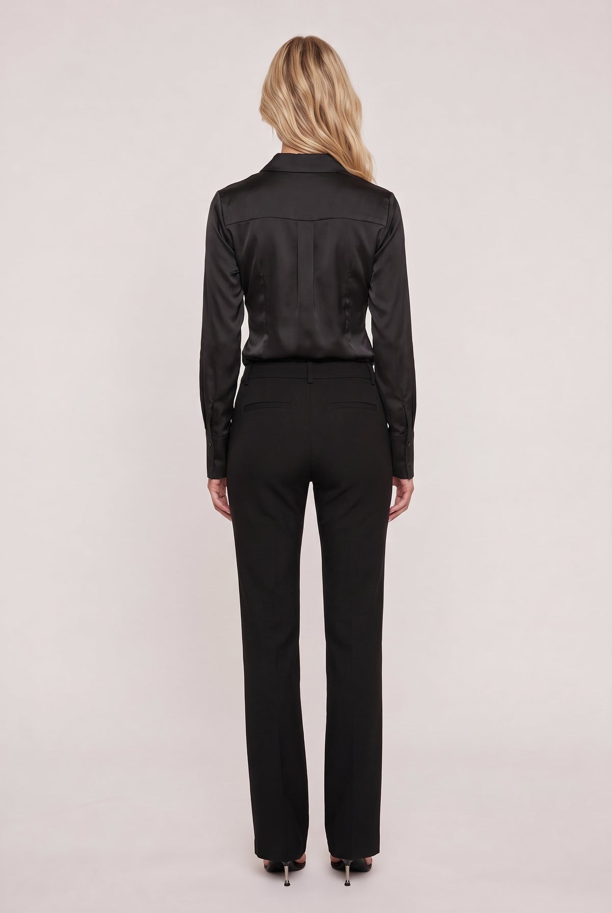 model wearing Margie High Waisted Bootcut Pa posing Back View
