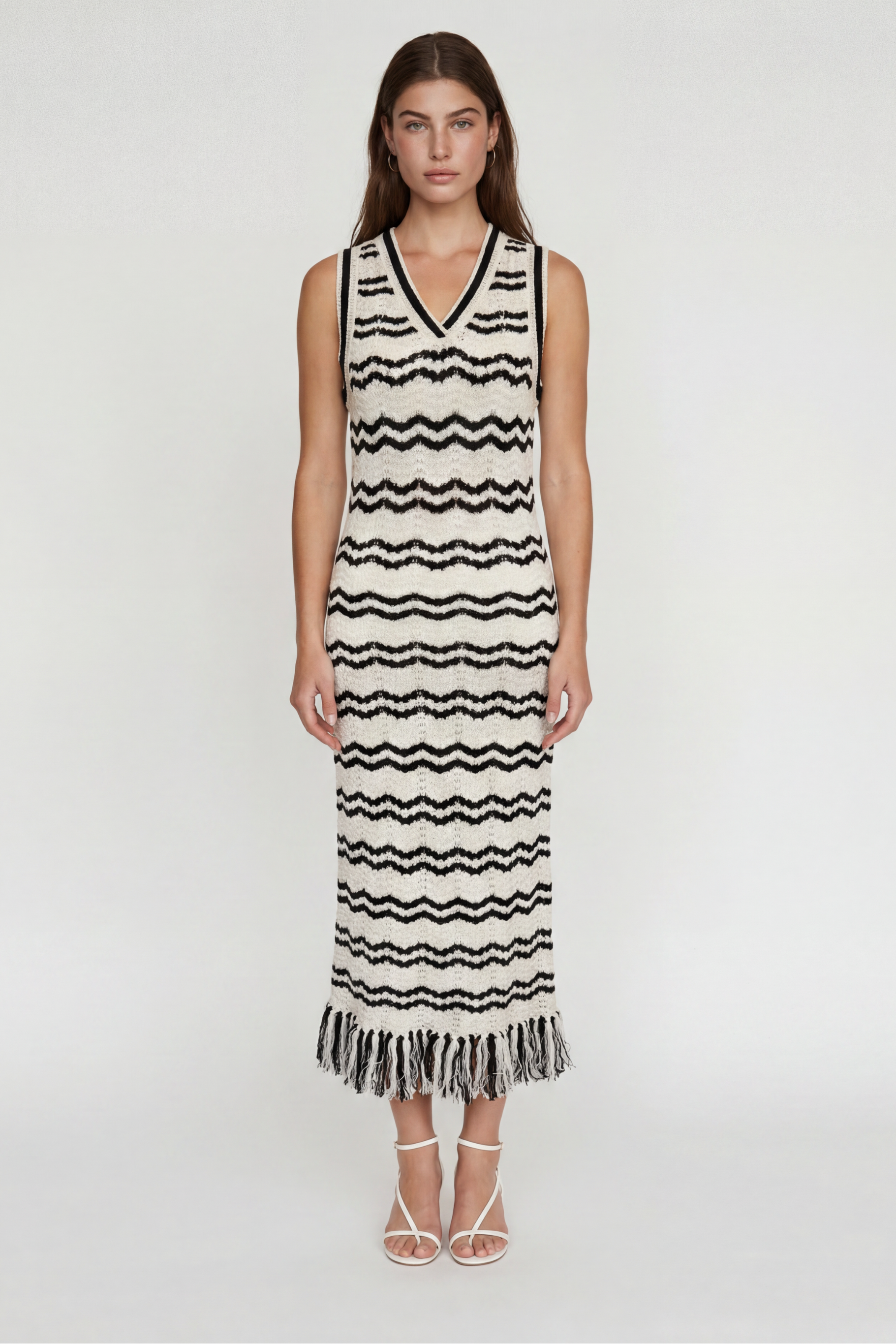 Jules Fringe Chevron Dress