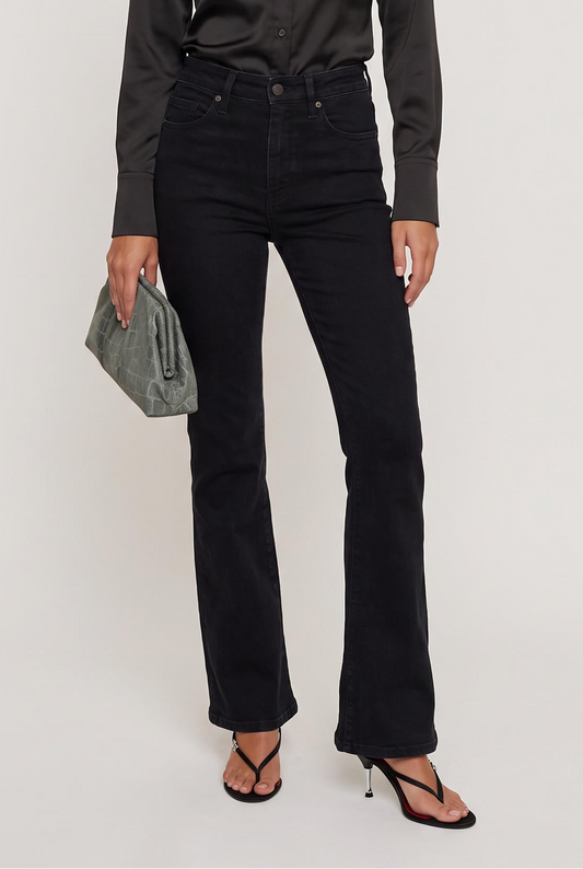 model wearing High Rise Tummy Tuck Flare posing Front View