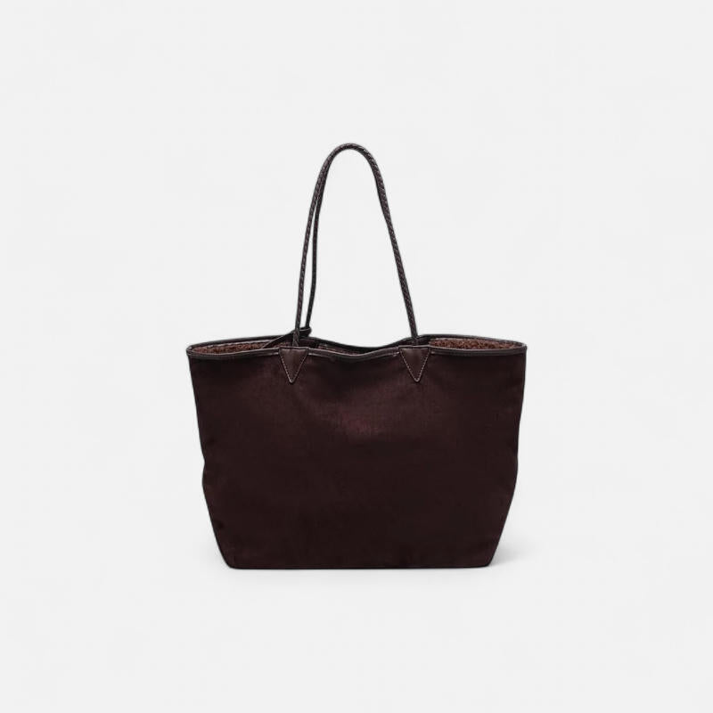 Reversible Suede Tote Flat Lay
