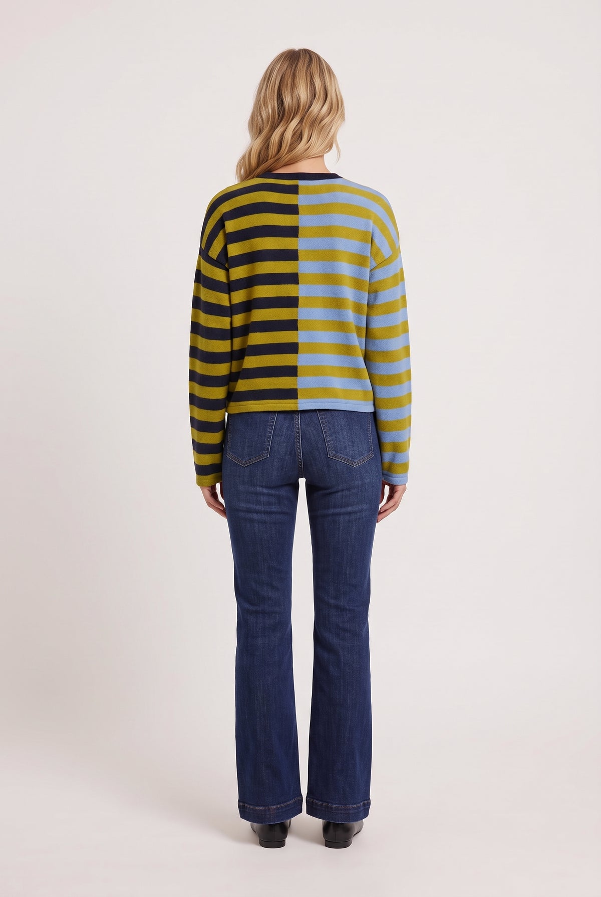 model wearing Stripe Nouvella posing Back View