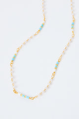 Aria Pearl Turquoise Bead Necklace