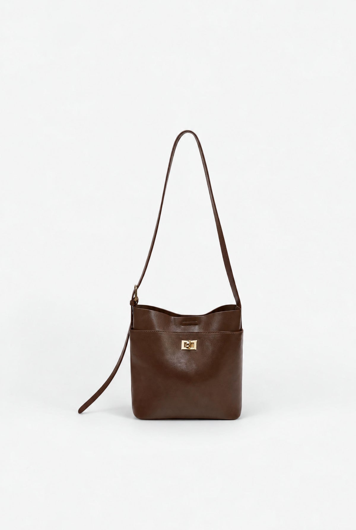 model wearing 2 In 1 Bucket Bag posing Front View
