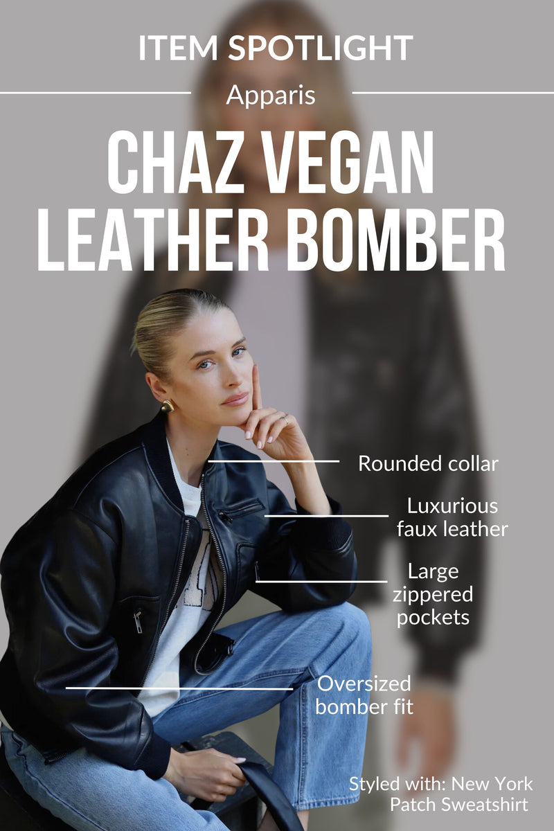 Chaz Vegan Leather Bomber