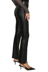 Faux Leather Split Front Pants