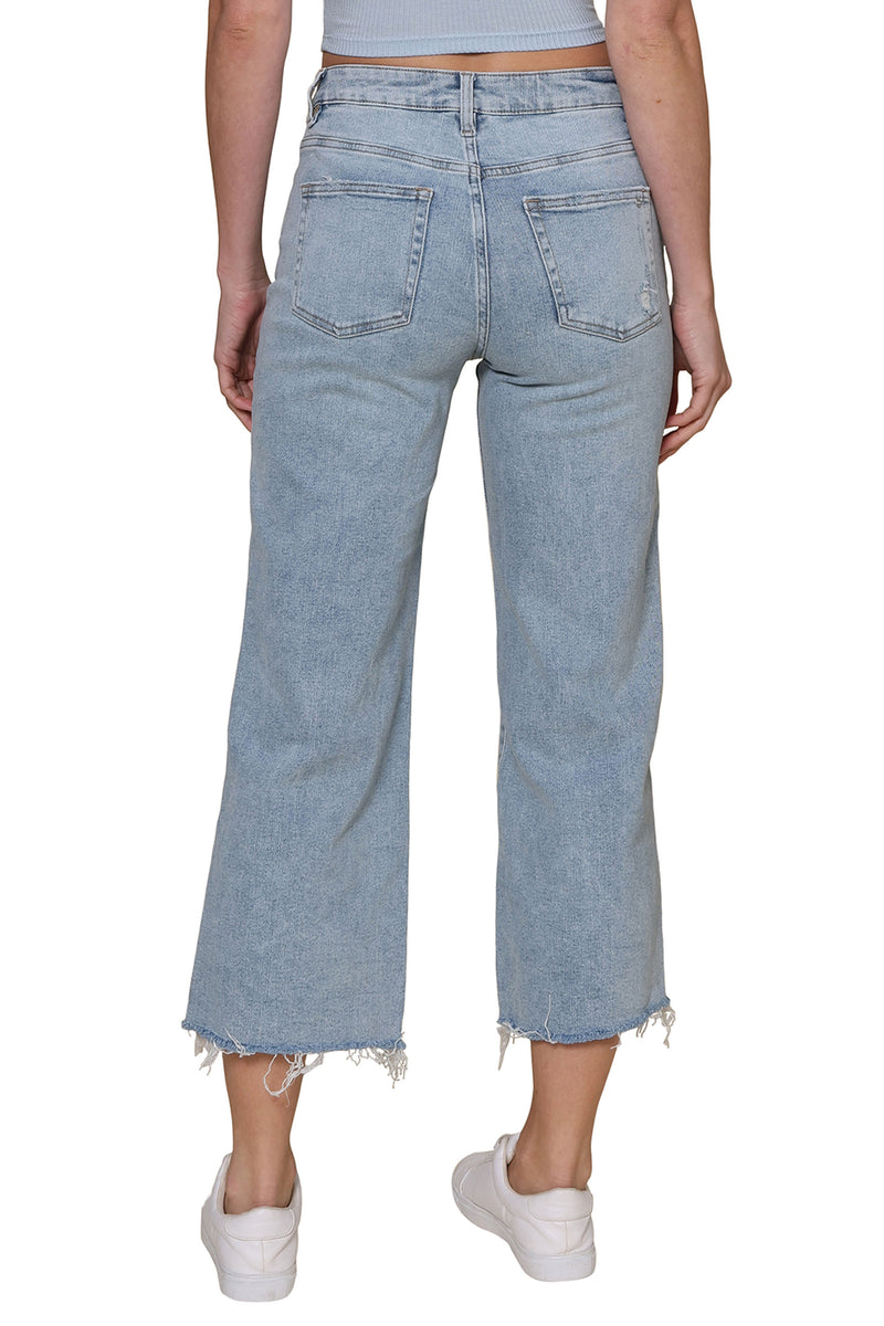 High Rise Ankle Wide Leg Jeans