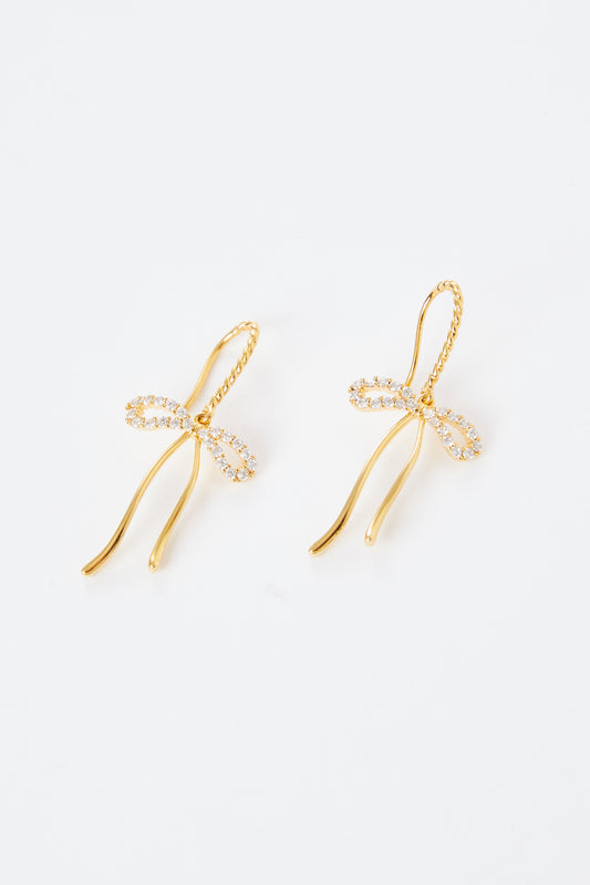 Belle Long Bow Drop  Earring