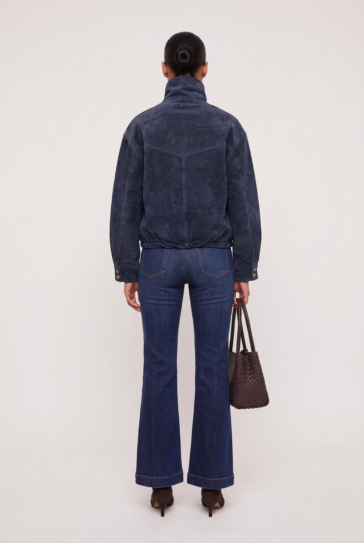 [NAVY] model wearing Midnight Drift posing Back View