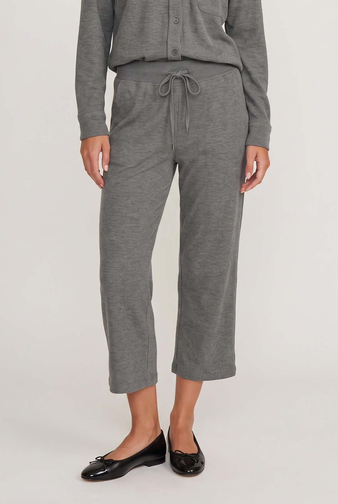 
model wearing Comfort Waist Crop Flare posing Front View