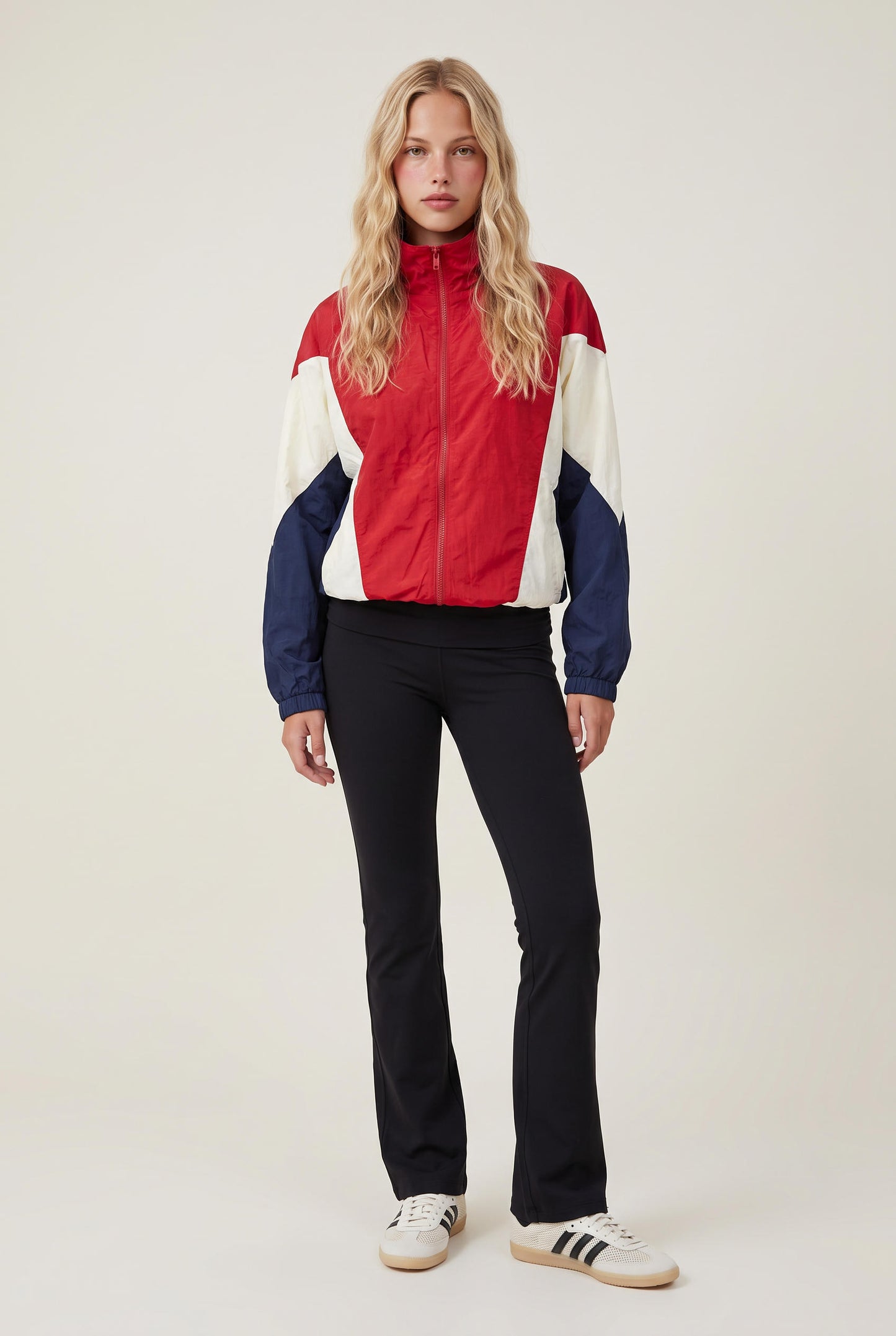 
model wearing 90'S TRACK JACKET posing Front View
