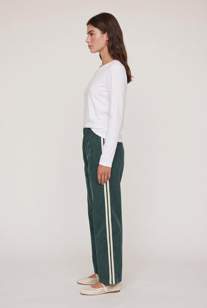 
model wearing DOWNTOWN TRACK PANT posing Side View