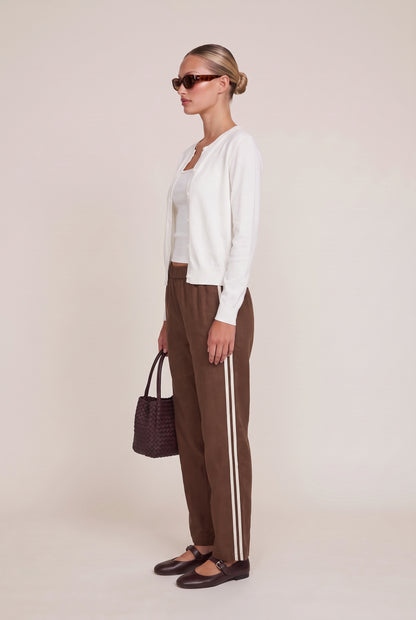 
model wearing Downtown Track Pant posing Side View
