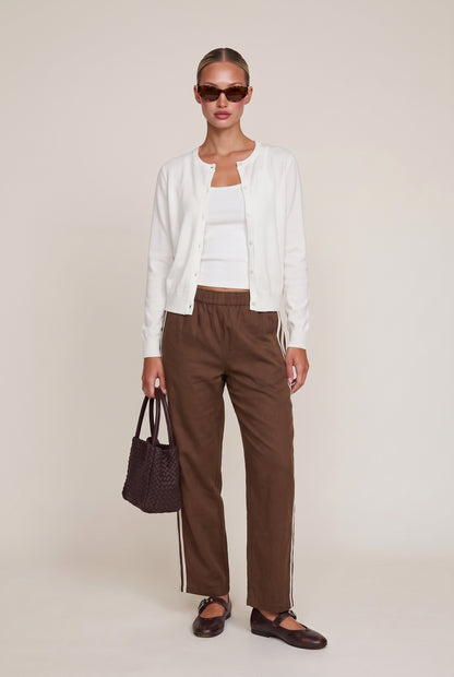 
model wearing Downtown Track Pant posing Front View
