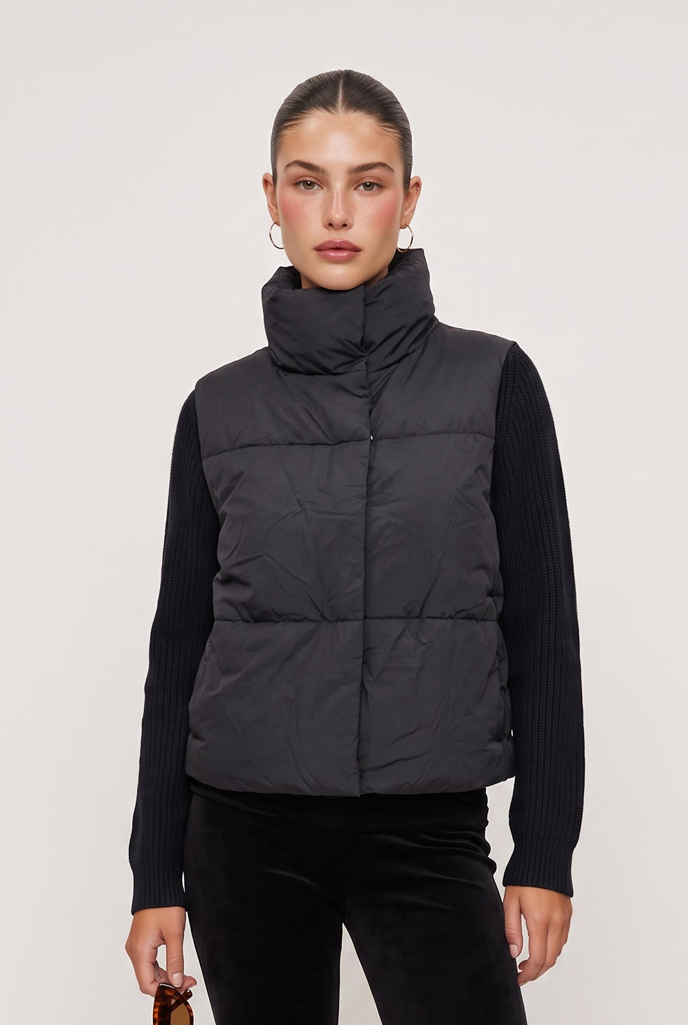 [BLACK] model wearing In The Zone Jacket posing Front View