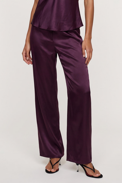 
model wearing Bristol Silk Mid Rise Pant posing Front View