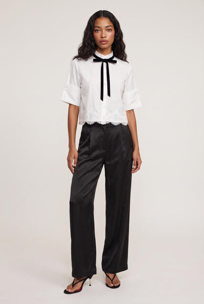 
model wearing Taylor Poplin Button Down Shir posing Front View