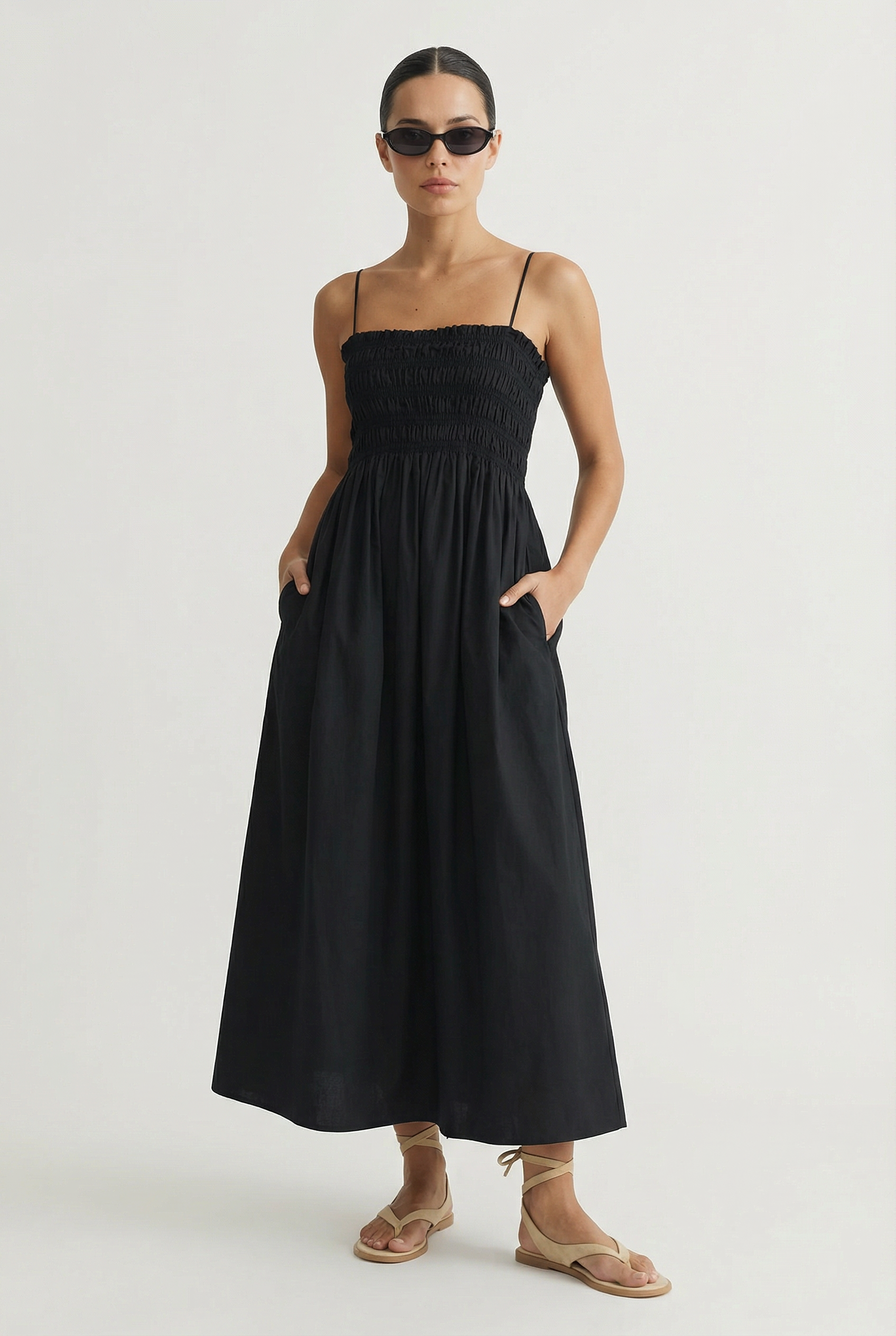 strapless poplin midi dress Nayara Poplin Midi Dress