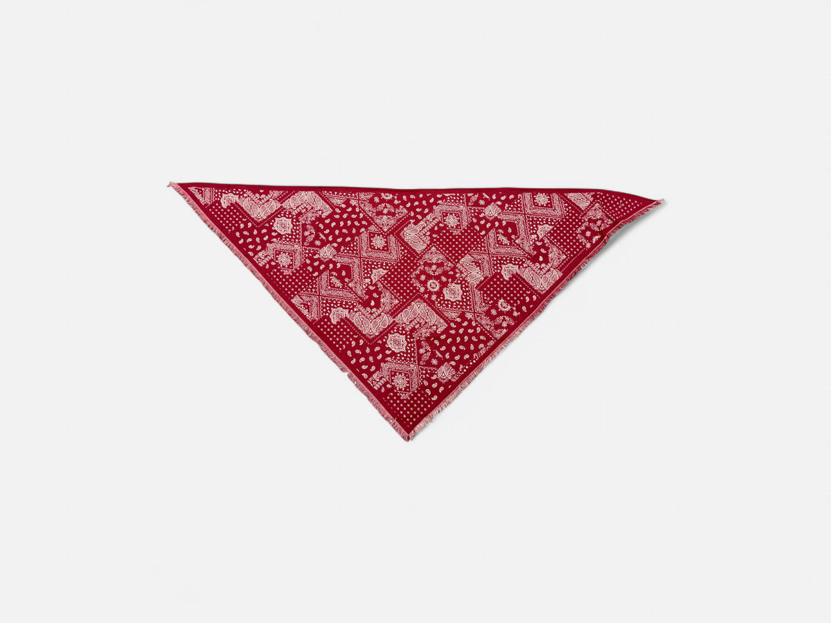 [BURG] Baily Bandana Scarf W Fringe Flat Lay