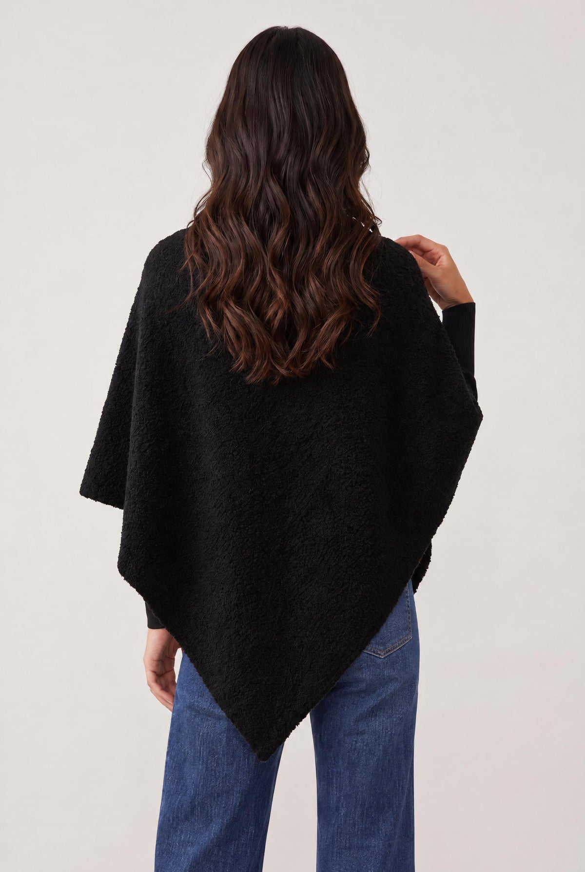 
model wearing Dakota Poncho Scarf posing Front View