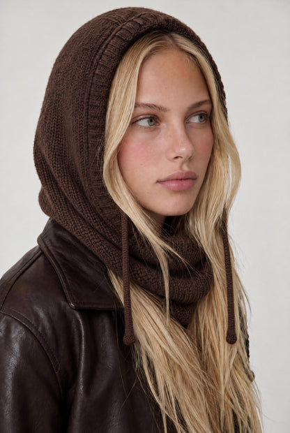 
model wearing Winter Woods Balaclava posing Front View