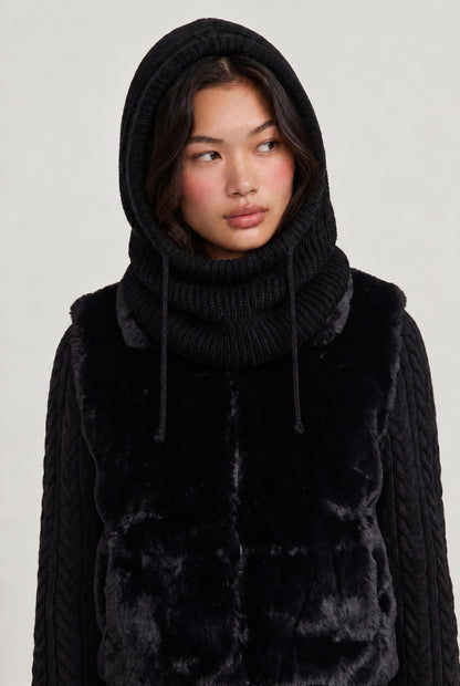 
model wearing Winter Woods Balaclava posing Front View