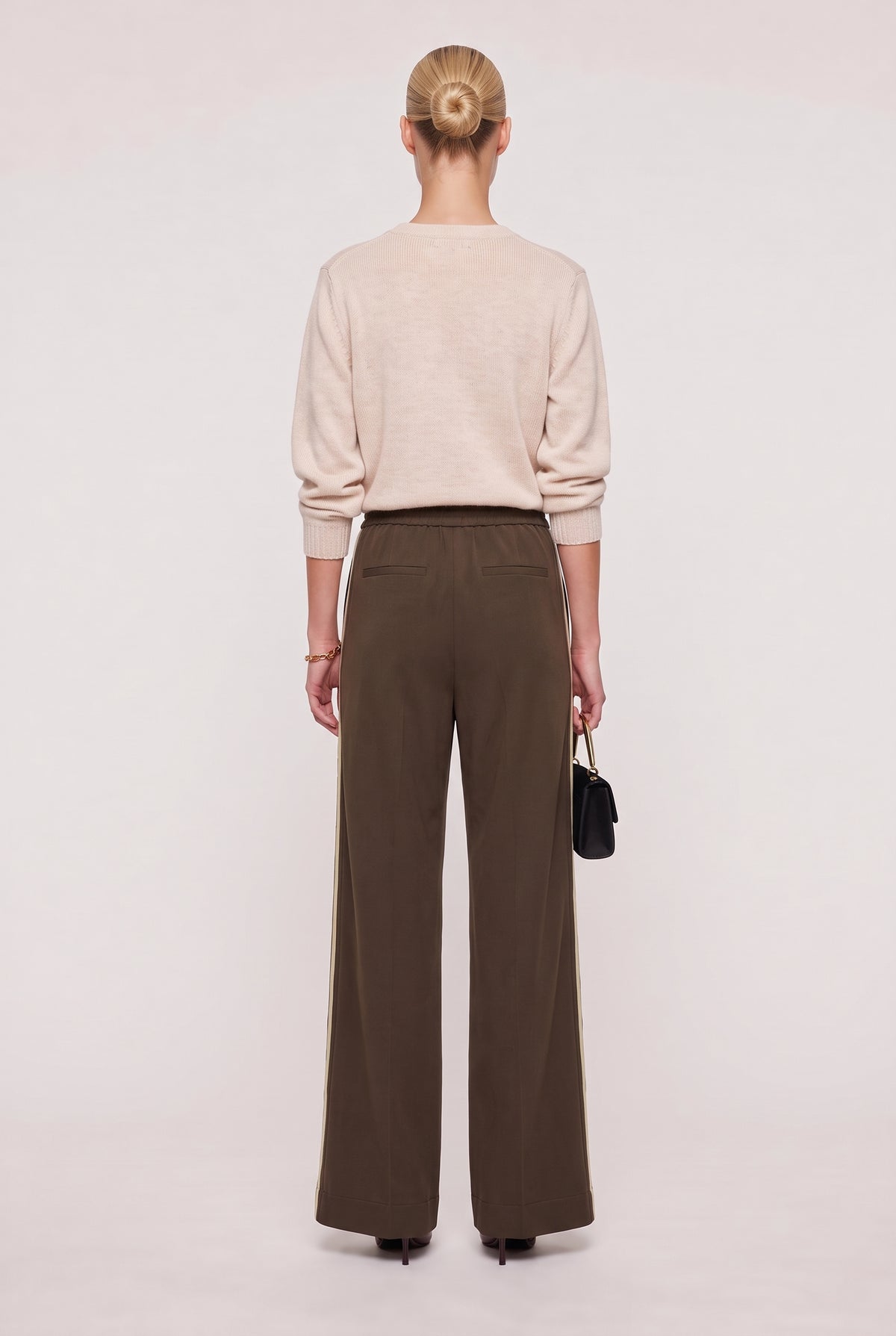 [TAUPE] model wearing Bryson Pant posing Back View