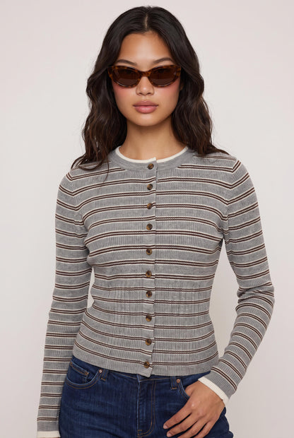 
model wearing Cammi Cardi posing Front View