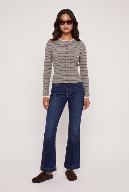 
model wearing Cammi Cardi posing Front View