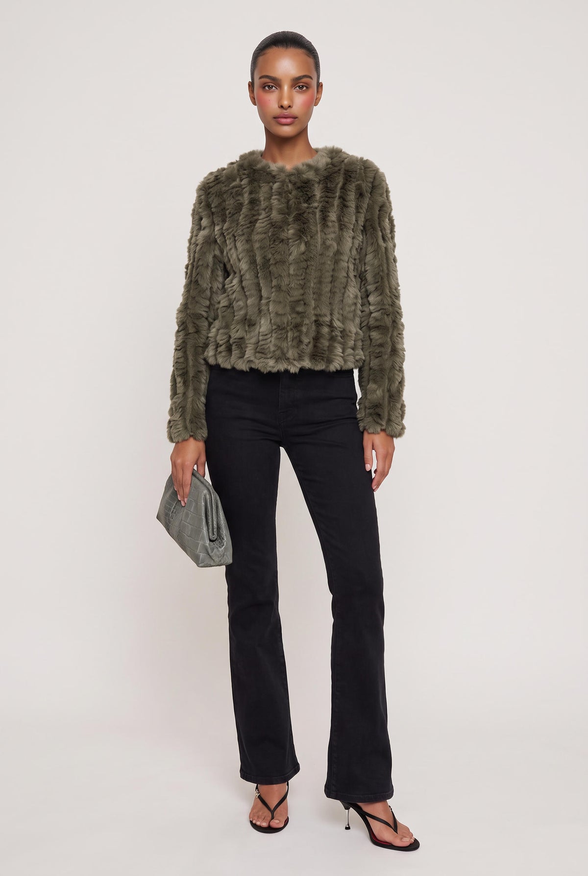 [MOSS] model wearing Rosa Jacket posing Front View