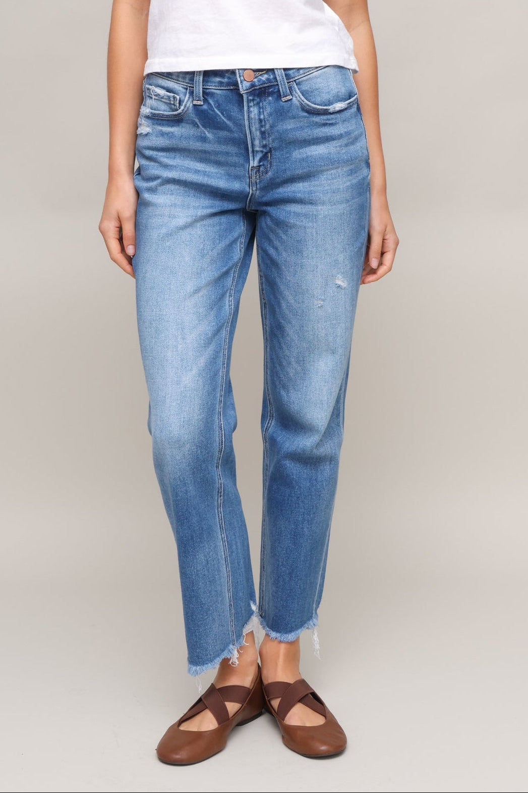 High Rise Crop Straight