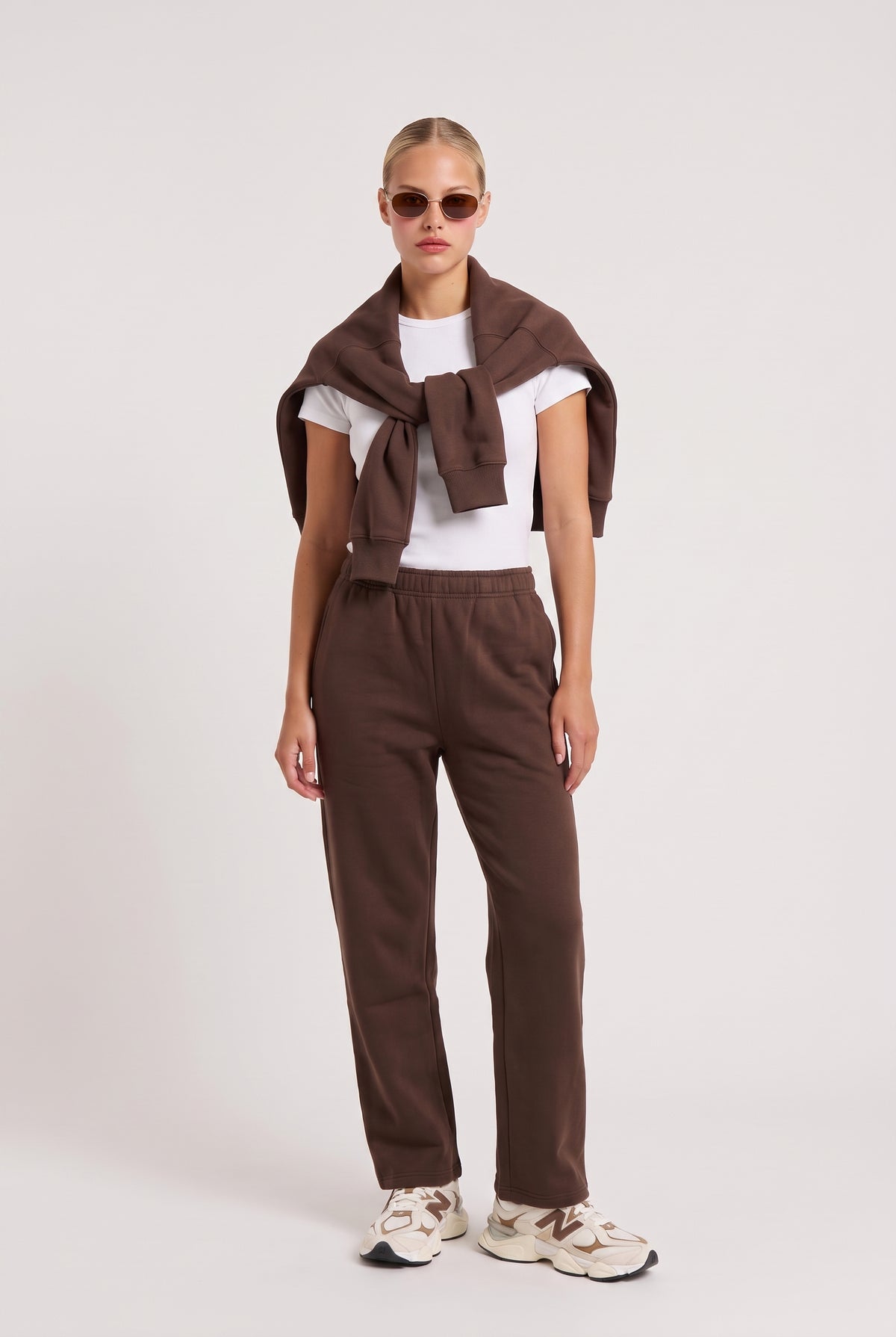 [ESPRESSO] model wearing Everyday Sweatpant posing Front View