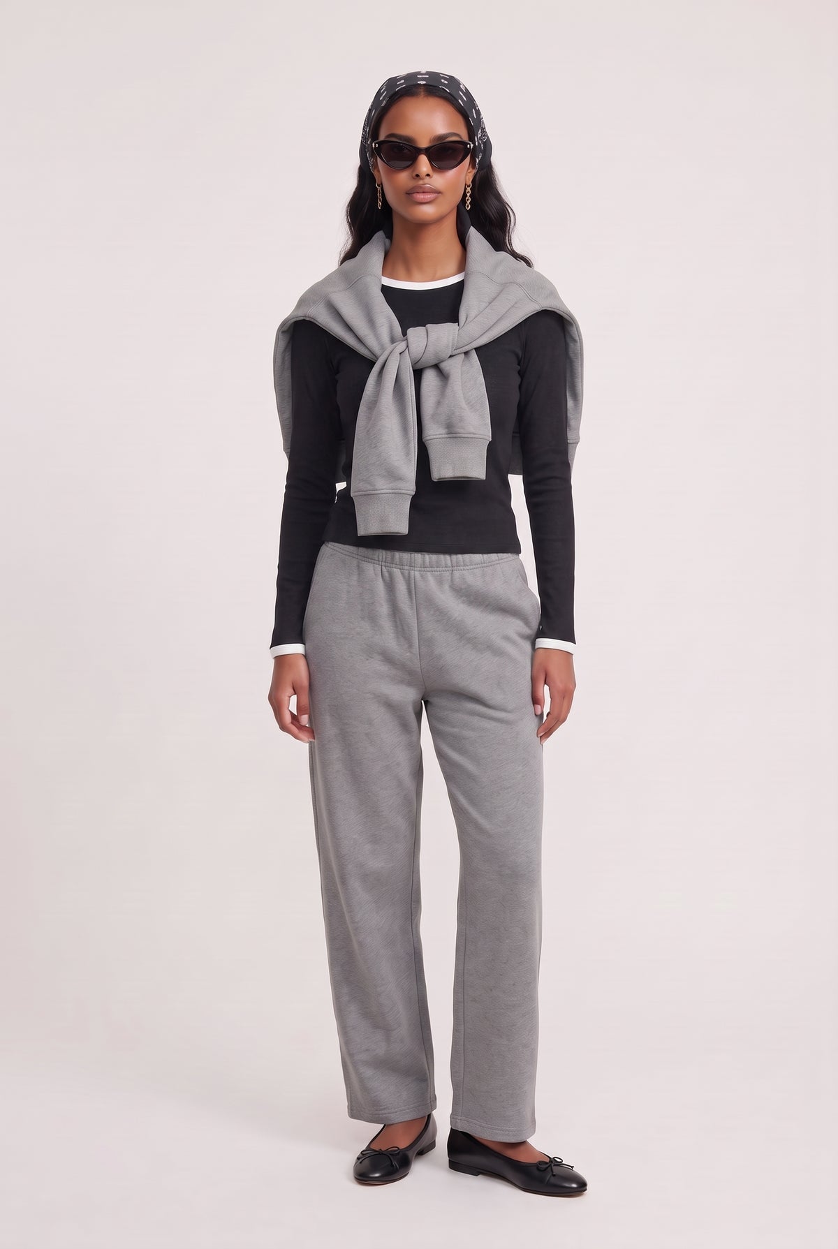 [HGREY] model wearing Everyday Sweatpant posing Front View