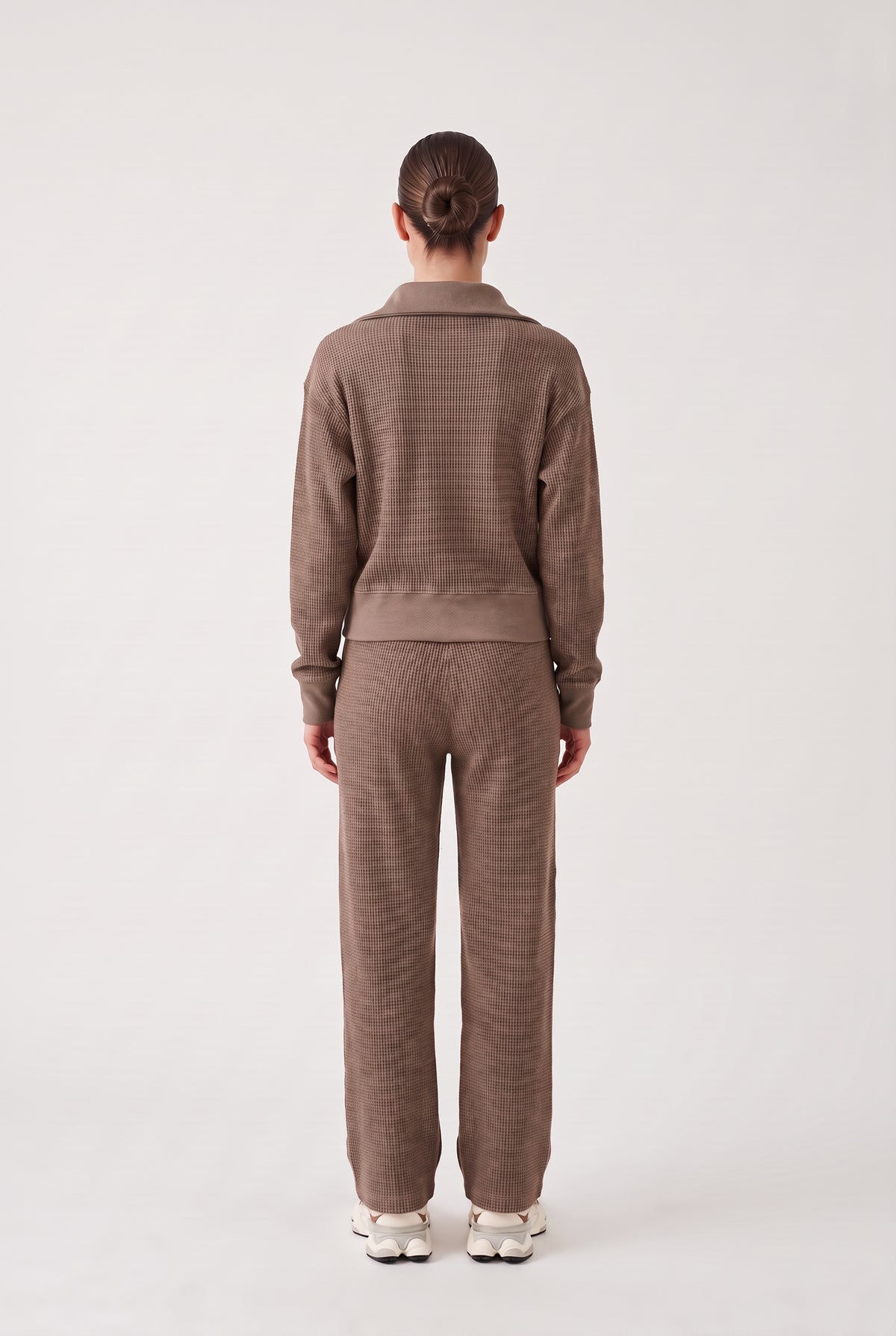 
model wearing Fireside Waffle Wide Leg posing Front View