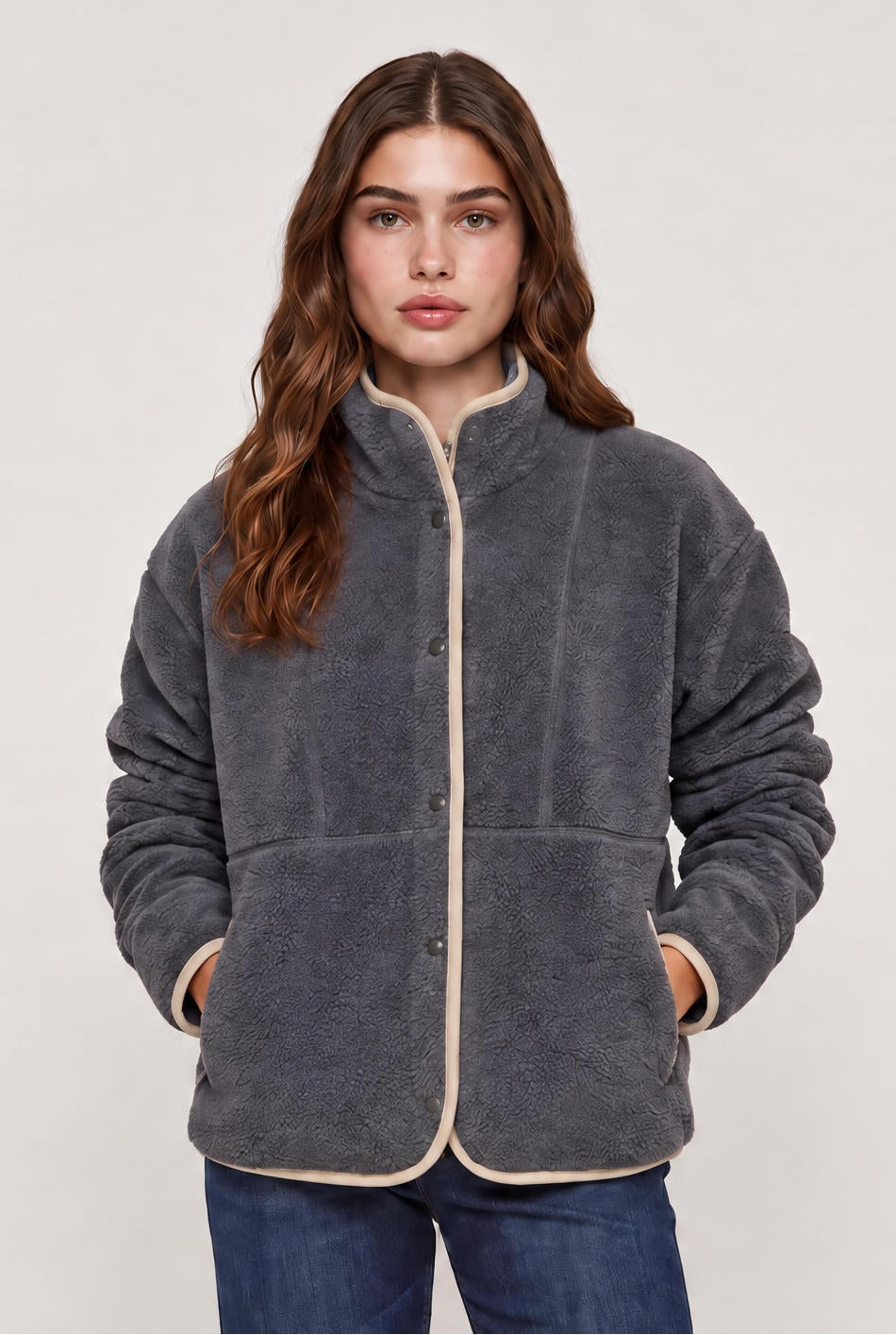 
model wearing Coze Magoze Jacket posing Front View