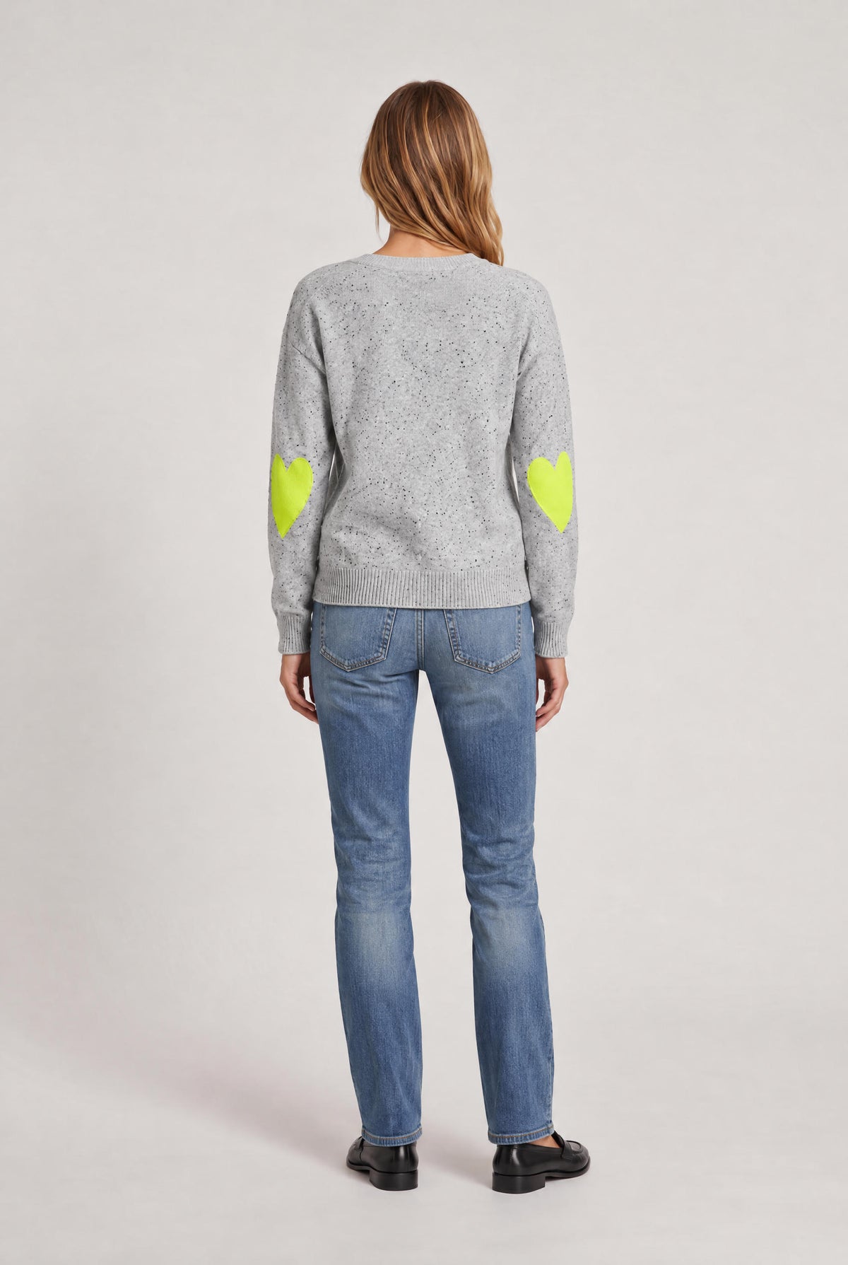 [GRAY] model wearing Frenchie Cashmere Sweater posing Front View