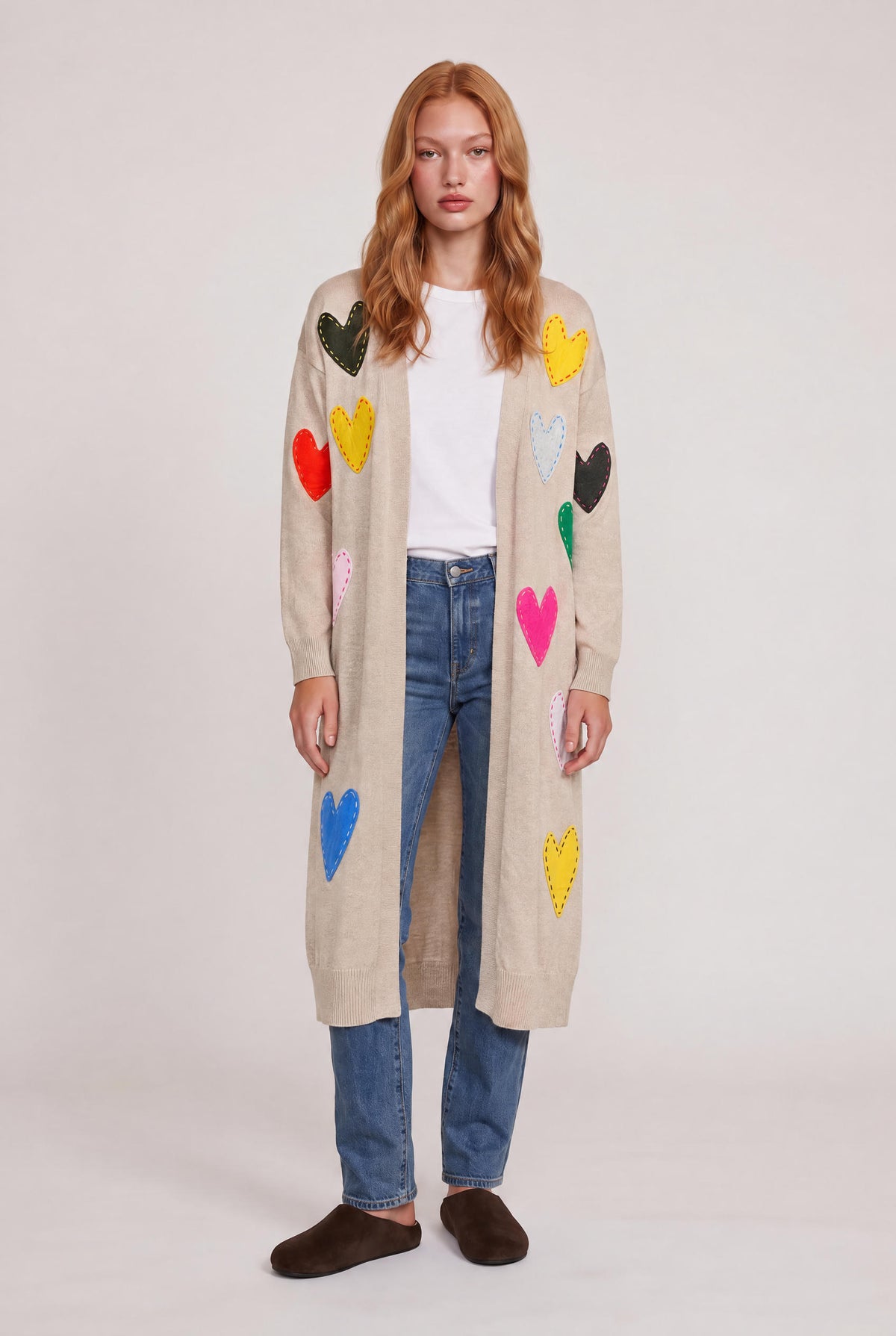 
model wearing Super Duper Zero Waste Duster posing Front View