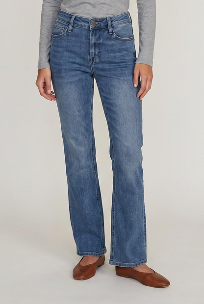 
model wearing MID RISE BOOTCUT posing Front View