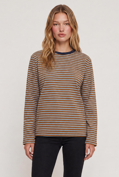 
model wearing Stripe Vincent Lione posing Front View