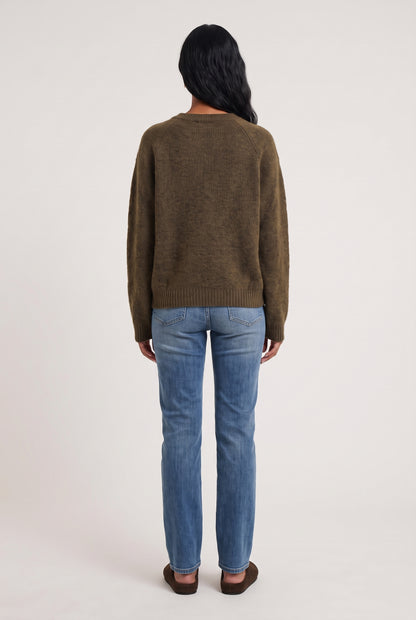 
model wearing Teddy Bear Knit posing Back View