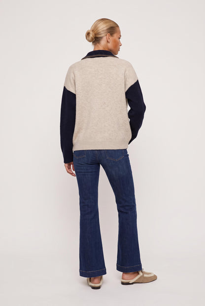 
model wearing Stitch Perfect Zip Up Cardigan posing Front View