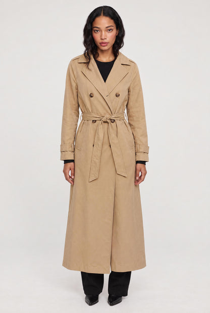 
model wearing Trench Coat posing Front View