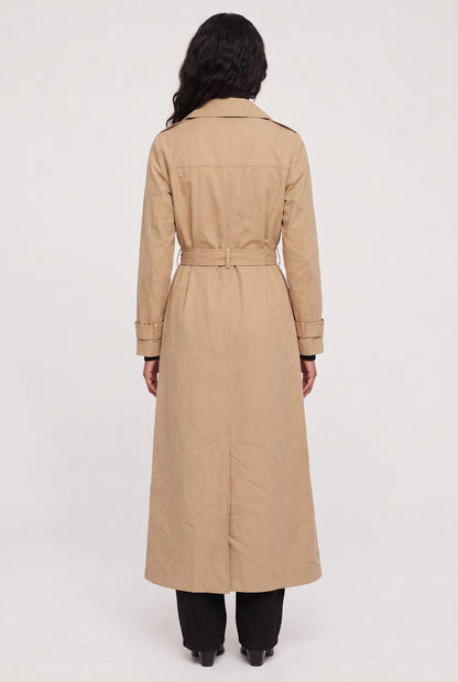 
model wearing Trench Coat posing Back View
