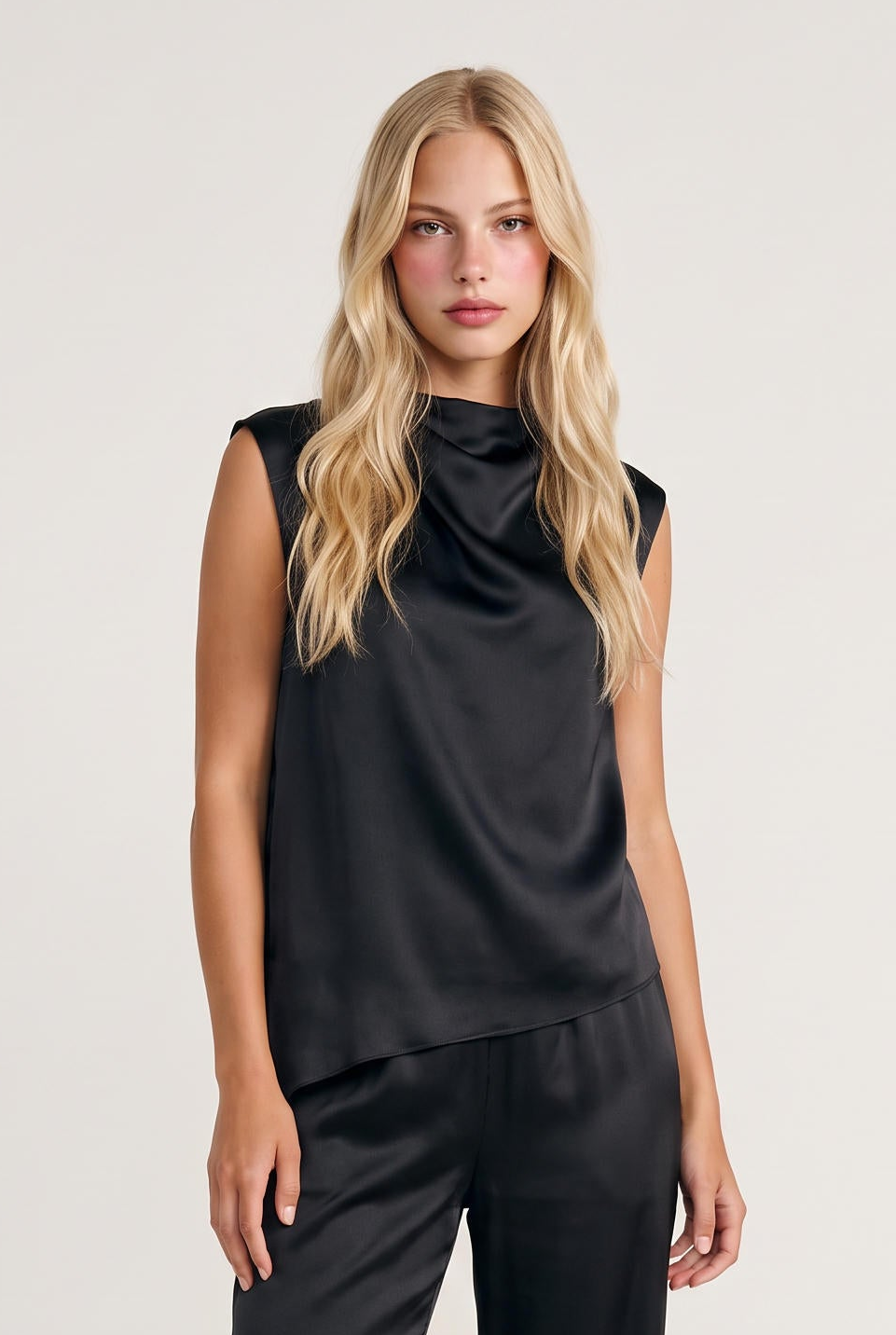 
model wearing Adina Top posing Front View