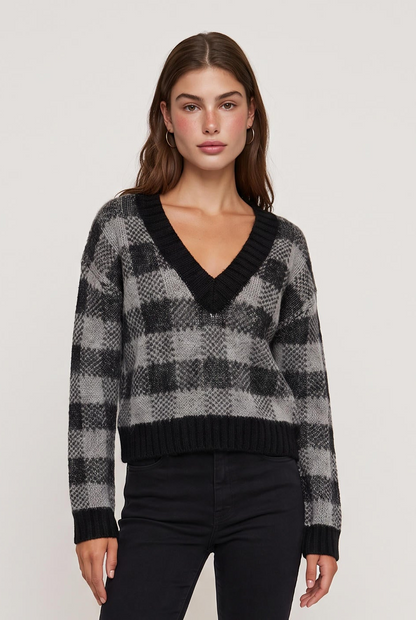 
model wearing Helga Knit Sweater posing Front View