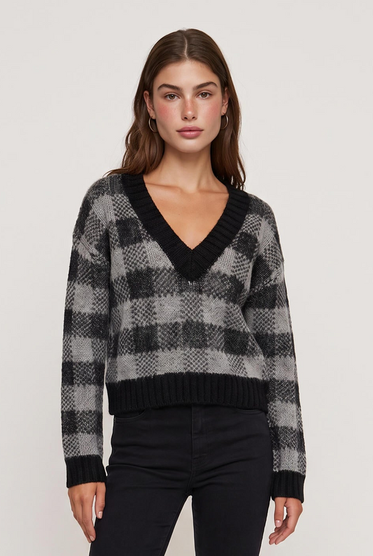 
model wearing Helga Knit Sweater posing Front View