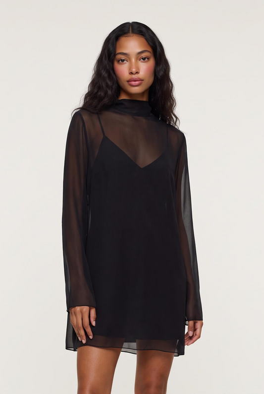 
model wearing Leo Turtleneck posing Front View