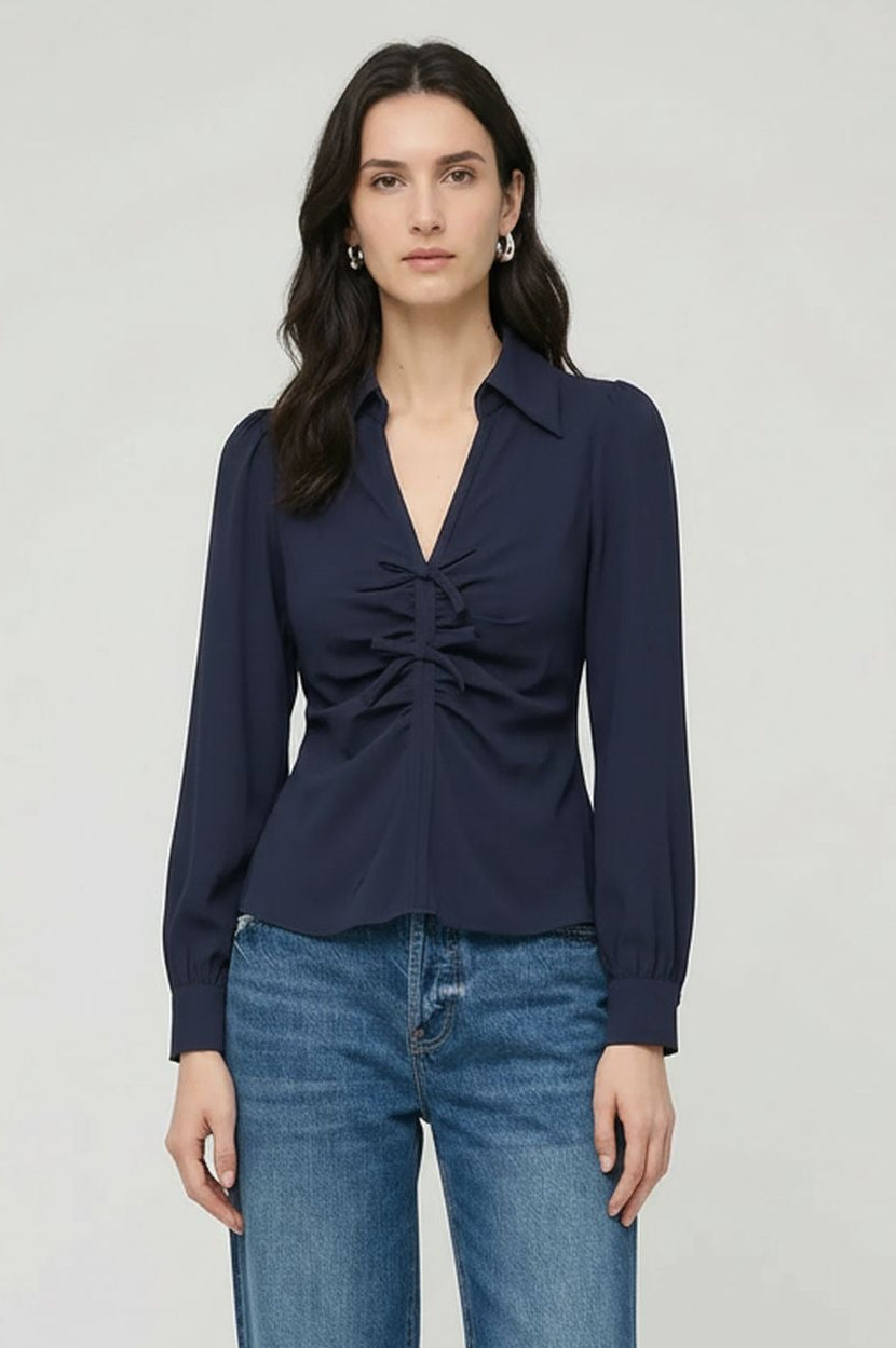 Simran Top by ASTR the Label | Pleated Tie-Front Blouse – Mixology