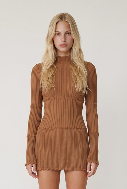
model wearing The Amara Dress posing Front View