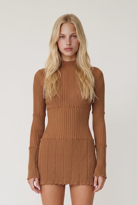
model wearing The Amara Dress posing Front View